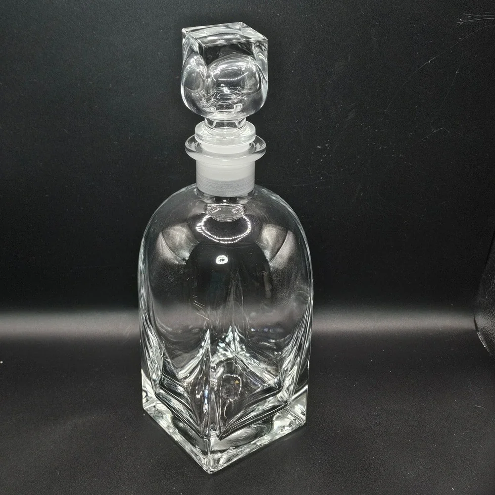 Luigi Bormioli Rossini Crystal Decanter w Stopper Whiskey Liquor Barware 9.5